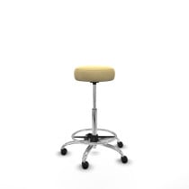 Tolosa giratorio similpiel crema base cromada ruedas engomadas 50mm aro cromado