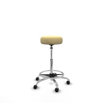 Tolosa giratorio similpiel crema base cromada ruedas engomadas 50mm aro cromado
