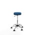 Tolosa giratorio similpiel azul claro base cromada ruedas engomadas 50mm aro cromado