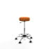 Tolosa giratorio similpiel naranja base cromada ruedas engomadas 50mm aro cromado
