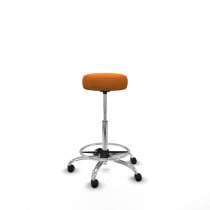 Tolosa giratorio similpiel naranja base cromada ruedas engomadas 50mm aro cromado