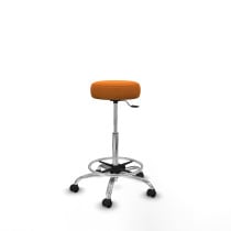 Tolosa giratorio similpiel naranja base cromada ruedas engomadas 50mm aro cromado