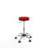 Tolosa giratorio similpiel rojo base cromada ruedas engomadas 50mm aro cromado