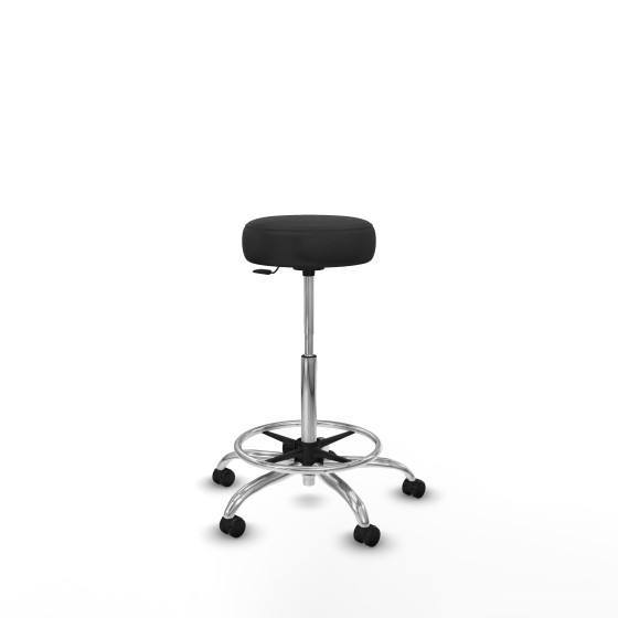 Tolosa giratorio similpiel gris oscuro base cromada ruedas engomadas 50mm aro cromado