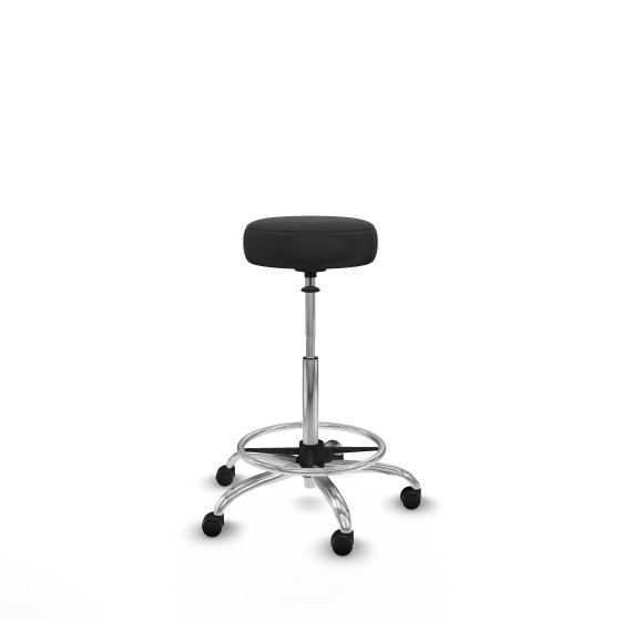 Tolosa giratorio similpiel gris oscuro base cromada ruedas engomadas 50mm aro cromado
