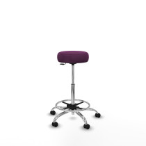 Tolosa giratorio similpiel morado base cromada ruedas engomadas 50mm aro cromado