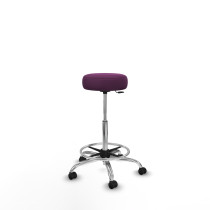 Tolosa giratorio similpiel morado base cromada ruedas engomadas 50mm aro cromado