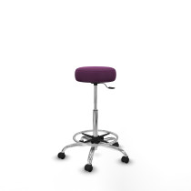 Tolosa giratorio similpiel morado base cromada ruedas engomadas 50mm aro cromado