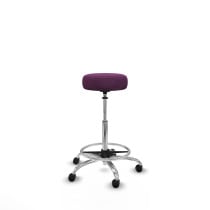 Tolosa giratorio similpiel morado base cromada ruedas engomadas 50mm aro cromado