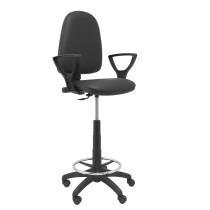 Taburete Aýna similpiel negro con brazos