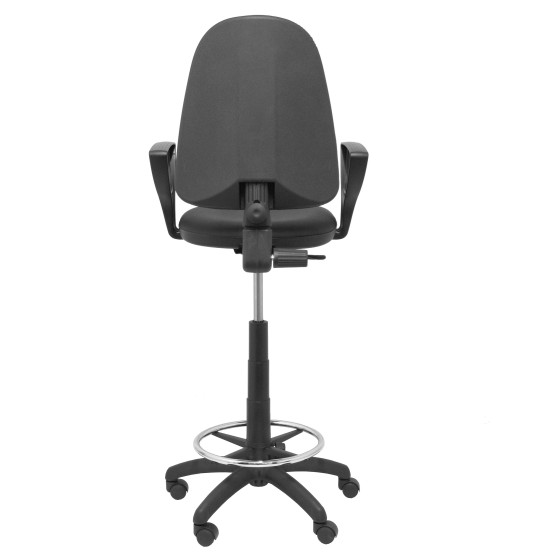 Taburete Aýna similpiel negro con brazos