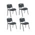 Pack 4 sillas Iso Mix respaldo negro asiento aran negro