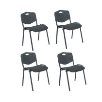 Pack 4 sillas Iso Mix respaldo negro asiento aran negro
