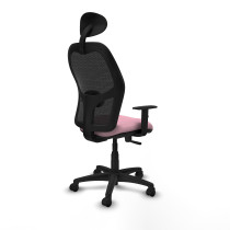 Alocén sincro malla negra bali rosa brazos 1D base poliamida cabecero fijo ruedas nailon 50mm
