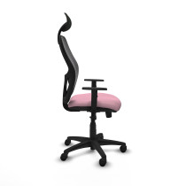 Alocén sincro malla negra bali rosa brazos 1D base poliamida cabecero fijo ruedas nailon 50mm