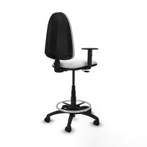 Taburete Aýna CP bali blanco brazos 1D base poliamida ruedas nailon 50mm