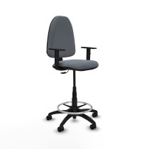 Taburete Aýna CP bali gris brazos 1D base poliamida ruedas nailon 50mm
