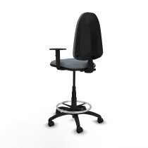 Taburete Aýna CP bali gris brazos 1D base poliamida ruedas nailon 50mm