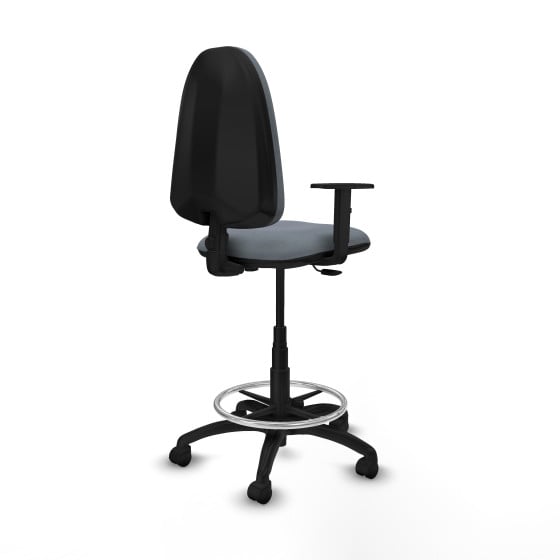 Taburete Aýna CP bali gris brazos 1D base poliamida ruedas nailon 50mm