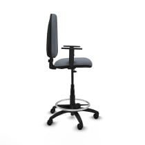 Taburete Aýna CP bali gris brazos 1D base poliamida ruedas nailon 50mm