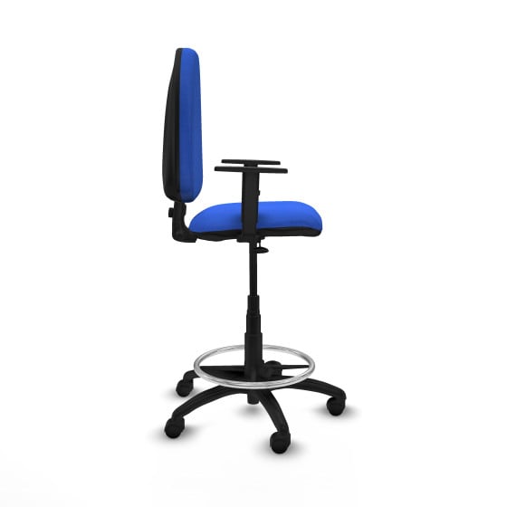 Taburete Aýna CP bali azul brazos 1D base poliamida ruedas nailon 50mm