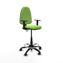 Taburete Aýna CP bali pistacho brazos 1D base poliamida ruedas nailon 50mm