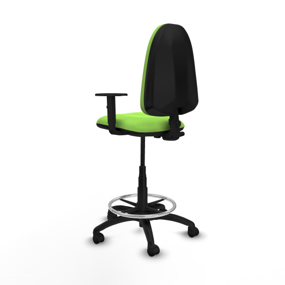 Taburete Aýna CP bali pistacho brazos 1D base poliamida ruedas nailon 50mm