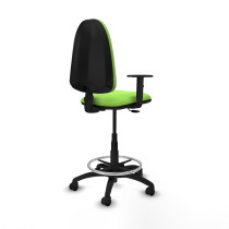 Taburete Aýna CP bali pistacho brazos 1D base poliamida ruedas nailon 50mm