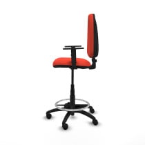Taburete Aýna CP bali naranja oscuro brazos 1D base poliamida ruedas nailon 50mm