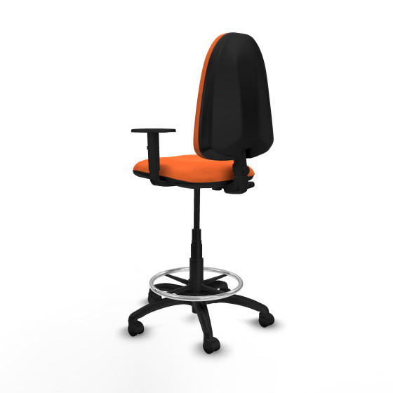 Taburete Aýna CP bali naranja brazos 1D base poliamida ruedas nailon 50mm