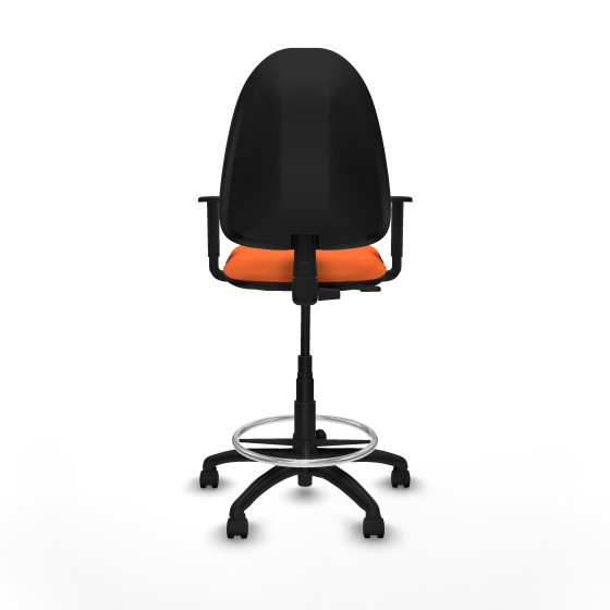 Taburete Aýna CP bali naranja brazos 1D base poliamida ruedas nailon 50mm