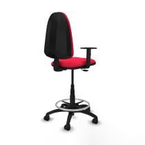 Taburete Aýna CP bali rojo brazos 1D base poliamida ruedas nailon 50mm