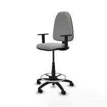Taburete Aýna CP bali gris claro brazos 1D base poliamida ruedas nailon 50mm