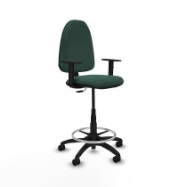 Taburete Aýna CP bali verde botella brazos 1D base poliamida ruedas nailon 50mm