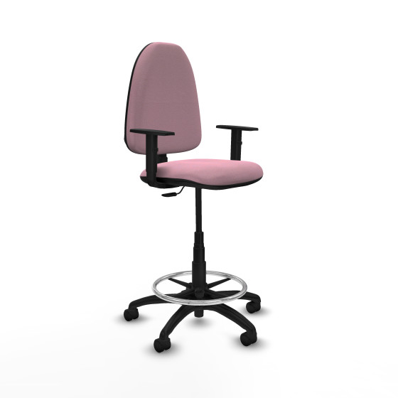 Taburete Aýna CP bali rosa brazos 1D base poliamida ruedas nailon 50mm