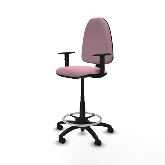 Taburete Aýna CP bali rosa brazos 1D base poliamida ruedas nailon 50mm