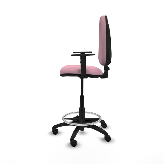 Taburete Aýna CP bali rosa brazos 1D base poliamida ruedas nailon 50mm