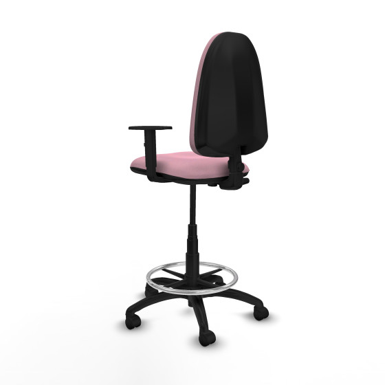 Taburete Aýna CP bali rosa brazos 1D base poliamida ruedas nailon 50mm