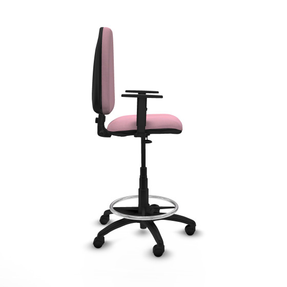 Taburete Aýna CP bali rosa brazos 1D base poliamida ruedas nailon 50mm