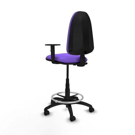 Taburete Aýna CP bali lila brazos 1D base poliamida ruedas nailon 50mm