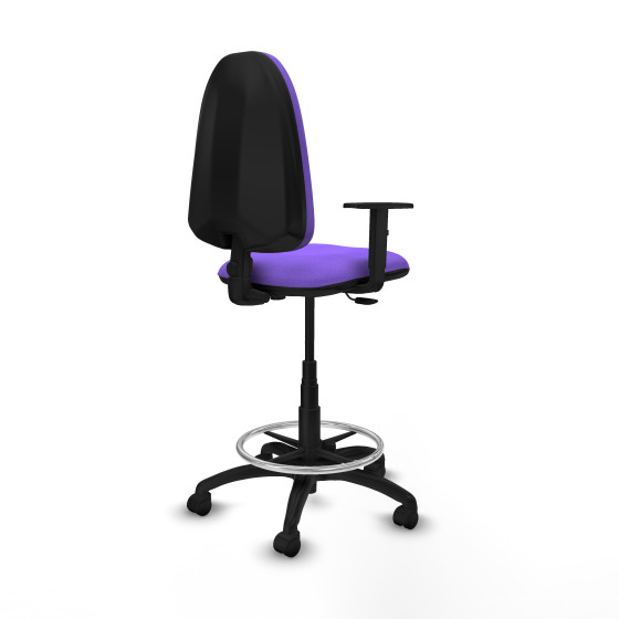 Taburete Aýna CP bali lila brazos 1D base poliamida ruedas nailon 50mm