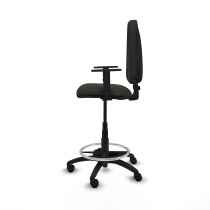 Taburete Aýna CP bali negro brazos 1D base poliamida ruedas nailon 50mm