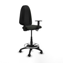 Taburete Aýna CP bali negro brazos 1D base poliamida ruedas nailon 50mm