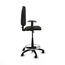 Taburete Aýna CP bali negro brazos 1D base poliamida ruedas nailon 50mm