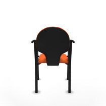 Pack 2 sillas Hellín chasis 4 patas negro bali naranja