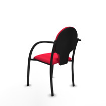 Pack 2 sillas Hellín chasis 4 patas negro bali rojo