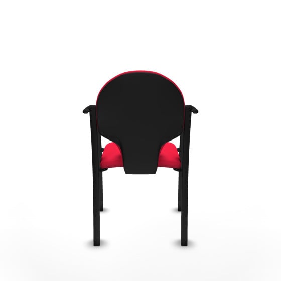 Pack 2 sillas Hellín chasis 4 patas negro bali rojo