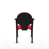 Pack 2 sillas Hellín chasis 4 patas negro bali rojo