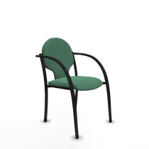 Pack 2 sillas Hellín chasis 4 patas negro bali verde esmeralda