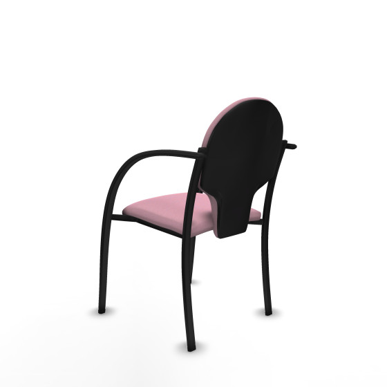 Pack 2 sillas Hellín chasis 4 patas negro bali rosa